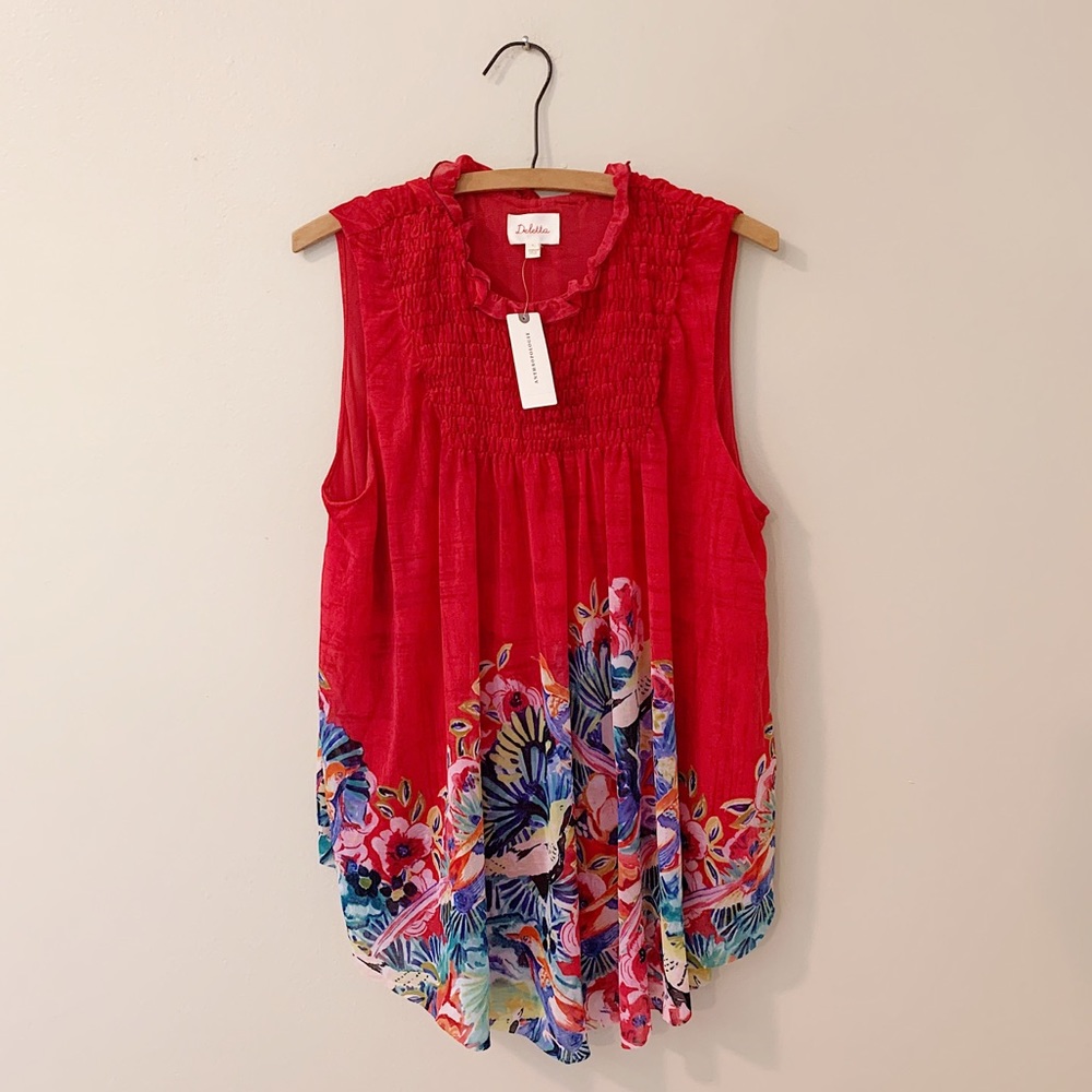 Anthropologie Deletta Dominica Red Bird Top